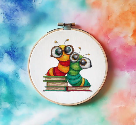 Twee schattige boekenwurmpjes